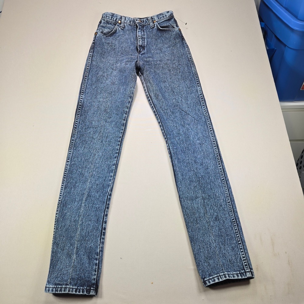 Wrangler Jeans 14MWZNF Vintage Acid Wash High Rise Straight Blue Women 9x36